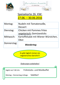 Speiseplan für KW 26