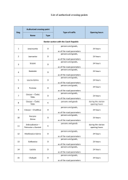 List of authorized crossing