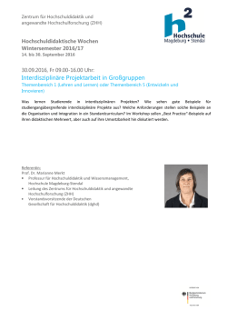Interdisziplin&auml;re Projektarbeit in Gro&szlig;gruppen