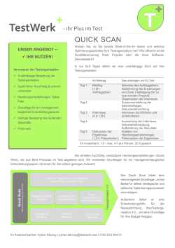 Produktblatt Quick Scan v1.0 - TestWerk – Ihr Plus im Test
