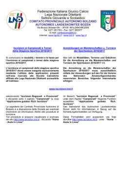 iscrizione campionati 2016/2017