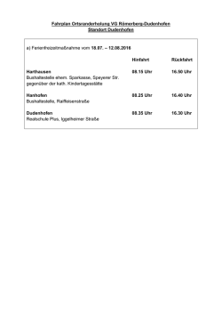 Busfahrplan Ortsranderholung
