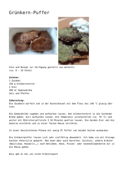 Gr&uuml;nkern-Puffer - Cooking Chef Freunde