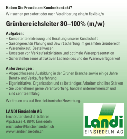 Gr&uuml;nbereichsleiter 80&ndash;100% (m/w)