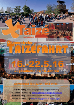 Plakat Taizéfahrt 2016