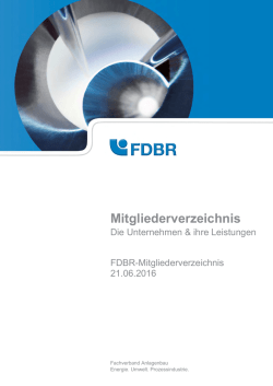 Verzeichnis der FDBR-Mitgliedsunternehmen