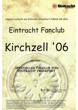 Urkunde EFC Kirchzell´06