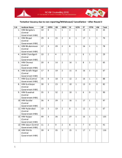 Tentative Vacancy after Round 2 Reporting