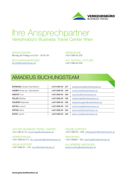 Ihre Ansprechpartner - Verkehrsb&uuml;ro Business Travel
