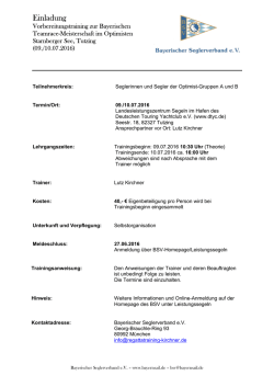 Einladung - Bayerischer Seglerverband