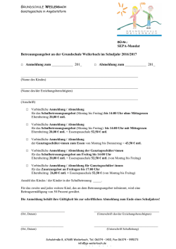 Anmeldung Betreuung GS Weilerbach