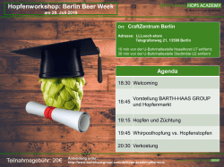 Hopfenworkshop: Berlin Beer Week