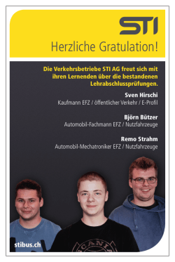 Herzliche Gratulation! - Verkehrsbetriebe STI AG