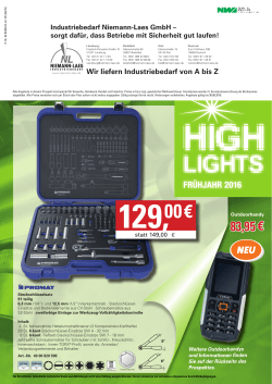 Highlights Fr&uuml;hjahr 2016 - Niemann