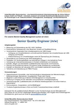 Senior Quality Engineer (m/w) - RF and Microwave Jobs in Europe