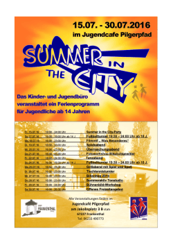 Flyer Summer in the City 2016