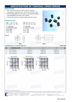 specification of toroidal cores series