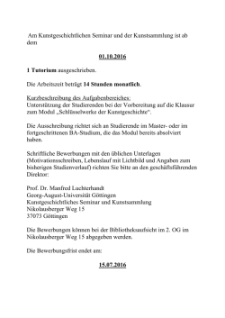 Hilfskraftstelle f&uuml;r Tutorium "Schl&uuml;sselwerke der Kunstgeschichte"