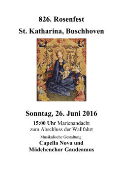 826. Rosenfest St. Katharina, Buschhoven Sonntag, 26. Juni 2016