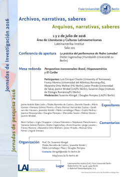 Jornadas de Investigaci&oacute;n 2016 Jornadas de pesquisa 2016