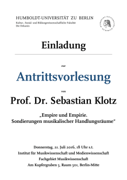 Aushang - Fakultäten der Humboldt