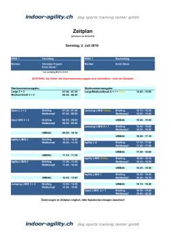 Zeitplan - indoor