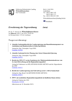 Einladung Wirtschaftsausschuss