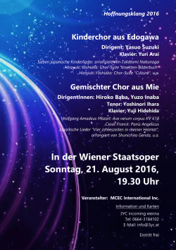 In der Wiener Staatsoper Sonntag, 21. August 2016, 19.30 Uhr