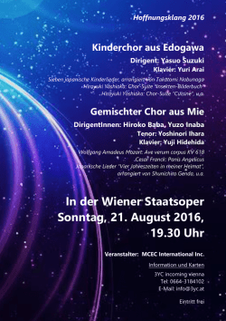 In der Wiener Staatsoper Sonntag, 21. August 2016, 19.30 Uhr