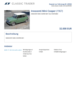 Innocenti Mini Cooper (1967) Preis auf Anfrage