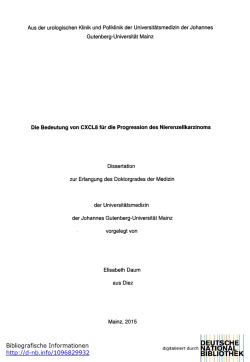 Die Bedeutung von CXCL8 für die Progression des
