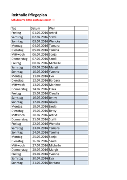 Hallenpflegeplan Juli