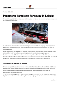 Panamera: komplette Fertigung in Leipzig