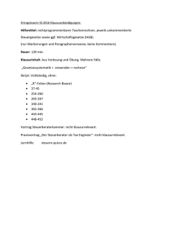 Hilfsmittel: nichtprogrammierbarer Taschenrechner, jeweils