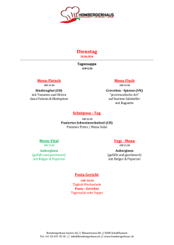 Dienstag - Hombergerhaus