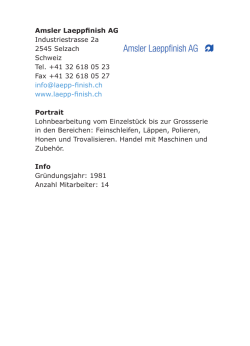 Amsler Laeppfinish AG Industriestrasse 2a 2545 Selzach Schweiz