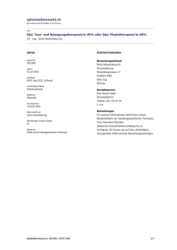 Dipl. Tanz- und Bewegungstherapeut/in 40% oder Dipl