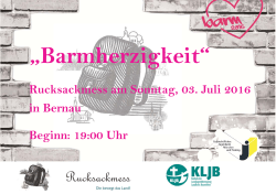 Rucksackmess am Sonntag, 03. Juli 2016 in Bernau Beginn: 19:00