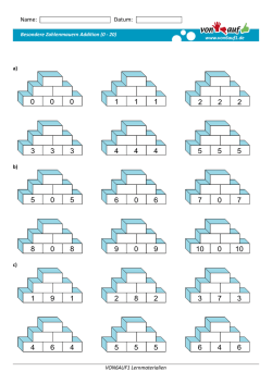 Besondere Zahlenmauern Addition (0 - 20)