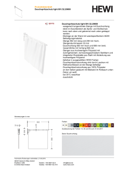 Produktdatenblatt Duschspritzschutz light 801.52.20080