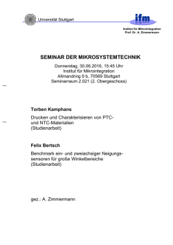 INSTITUT F&Uuml;R ZEITMESS-TECHNIK, - Institut f&uuml;r Mikrointegration