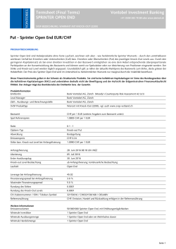 Sprinter Open End EUR/CHF