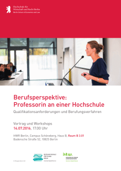 Plakat - HWR Berlin