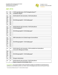 Monatskalender Juli 2016 - evangelische Mennonitengemeinde