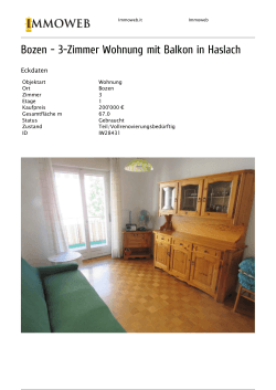 Bozen - 3-Zimmer Wohnung mit Balkon in Haslach