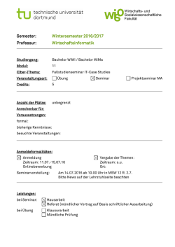 IT-Case Studies - Wirtschafts- und Sozialwissenschaftliche Fakult&auml;t