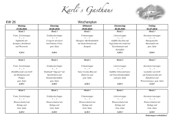 Unser Wochenplan (KW 26) als