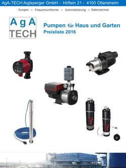 Pumpen für Haus und Garten - AgA