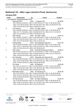 Wettkampf 153 - 400m Lagen männlich (Finale, Nachwuchs)