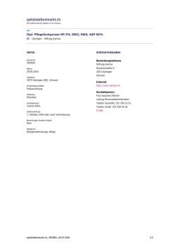 Dipl. Pflegefachperson HF/FH, DNII, KWS, AKP 60%